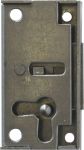Mini-Schloss, Eisen blank, mit Schlüssel, Dorn 10mm links. Ideal für Vitrinen und kleine Türen